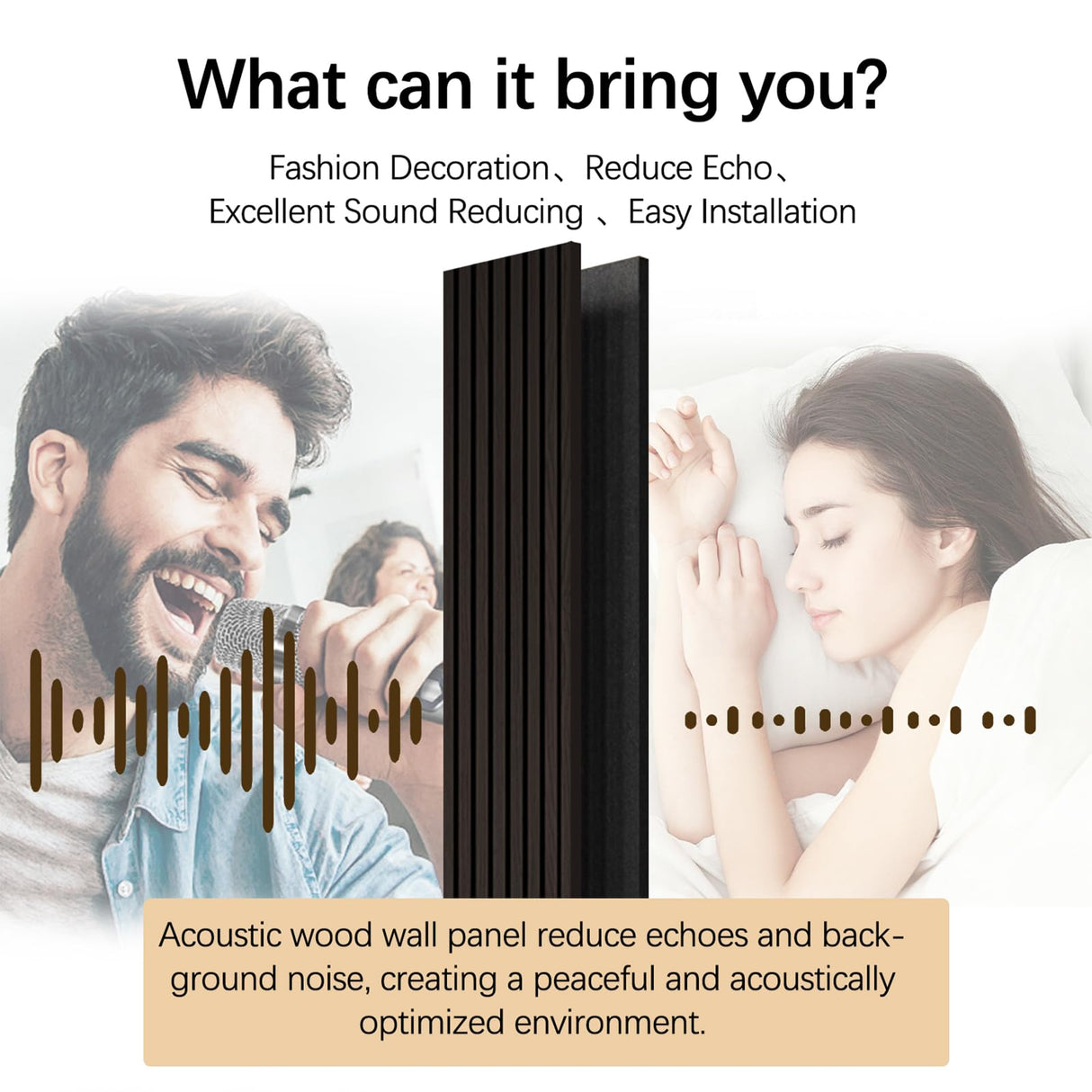 ARMURO 3D Wall Panels for Wall Decor, Fluted Wall Panels, Natural Smoked Wood Veneer Acoustic Wall Panels 2 Pack - 12.6" W x 94.5" L ARMURO