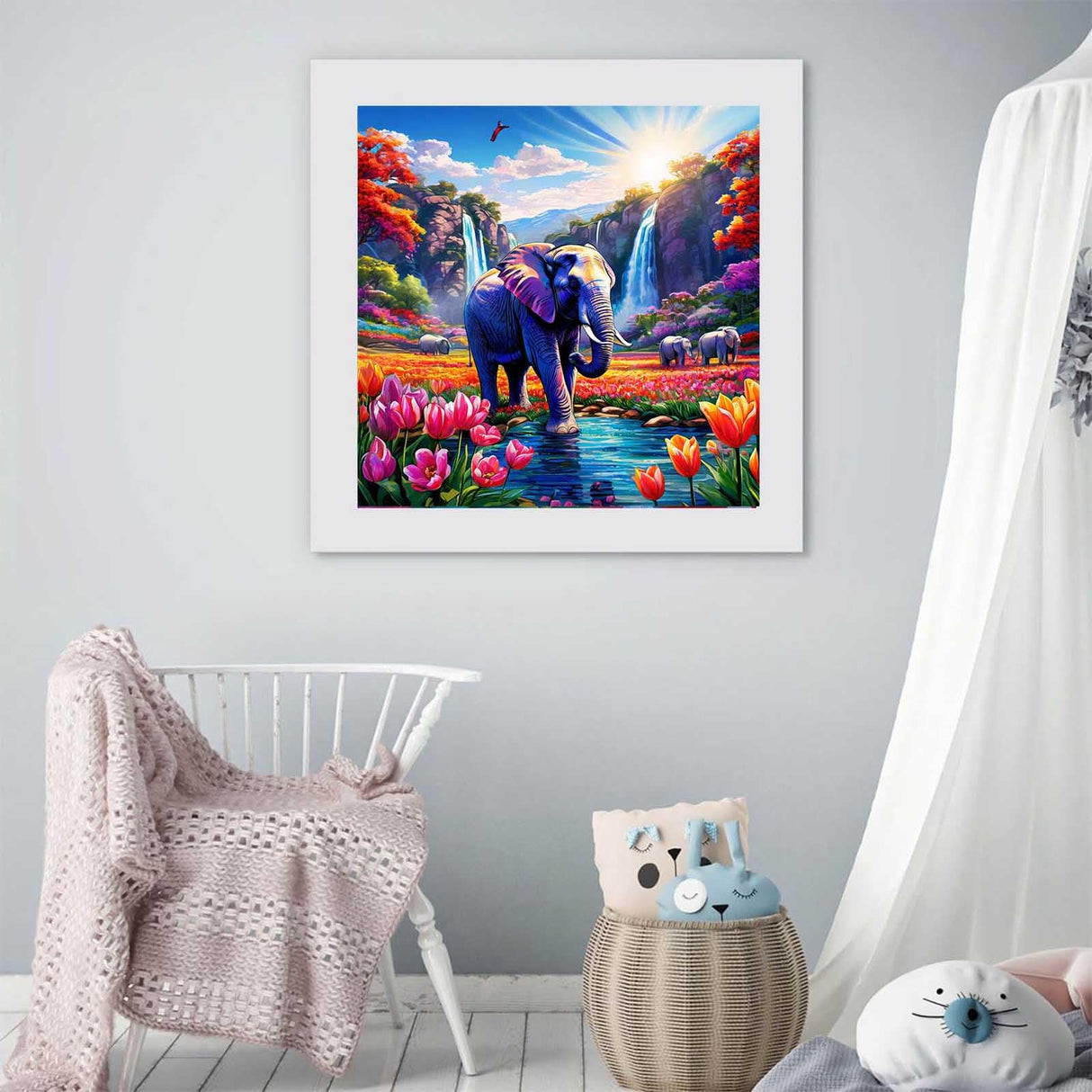 OFRKE Diamond Painting Kits for Adults Beginners 5D Diamond Art Kits with Round Diamonds Gem Art Full Drill Elephant Painting for Home Wall Decor Gifts 12x16inch OFRKE