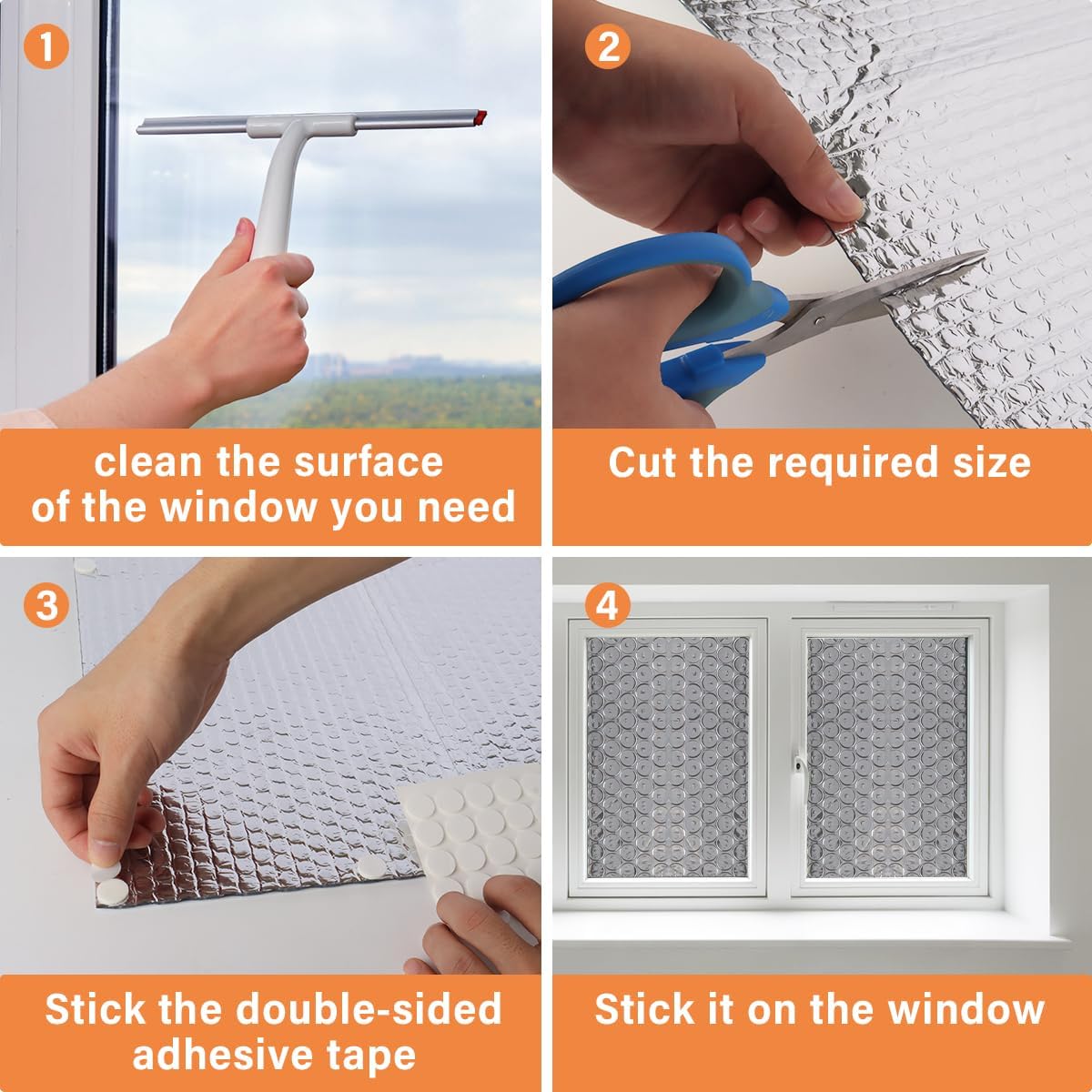 VUAOHIY Double Reflective Insulation Roll, 47''X15' Double-Sided Aluminum Bubble Insulation Roll, Rv Window and Window Insulation for Winter and Summer, Garage Door, Roof, Car VUAOHIY