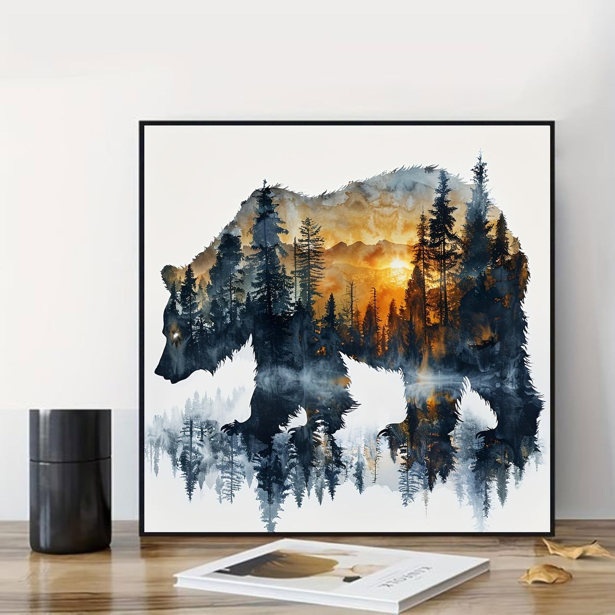 DIYCYCY Forest Bear Diamond Art Kits for Adults,DIY 5D Diamond Painting Kits for Beginners, Round Full Drill Diamond Dots Paintings,Diamonds Pictures Gem Art for adults Crafts Home Decor 13.78x13.78in DIYCYCY