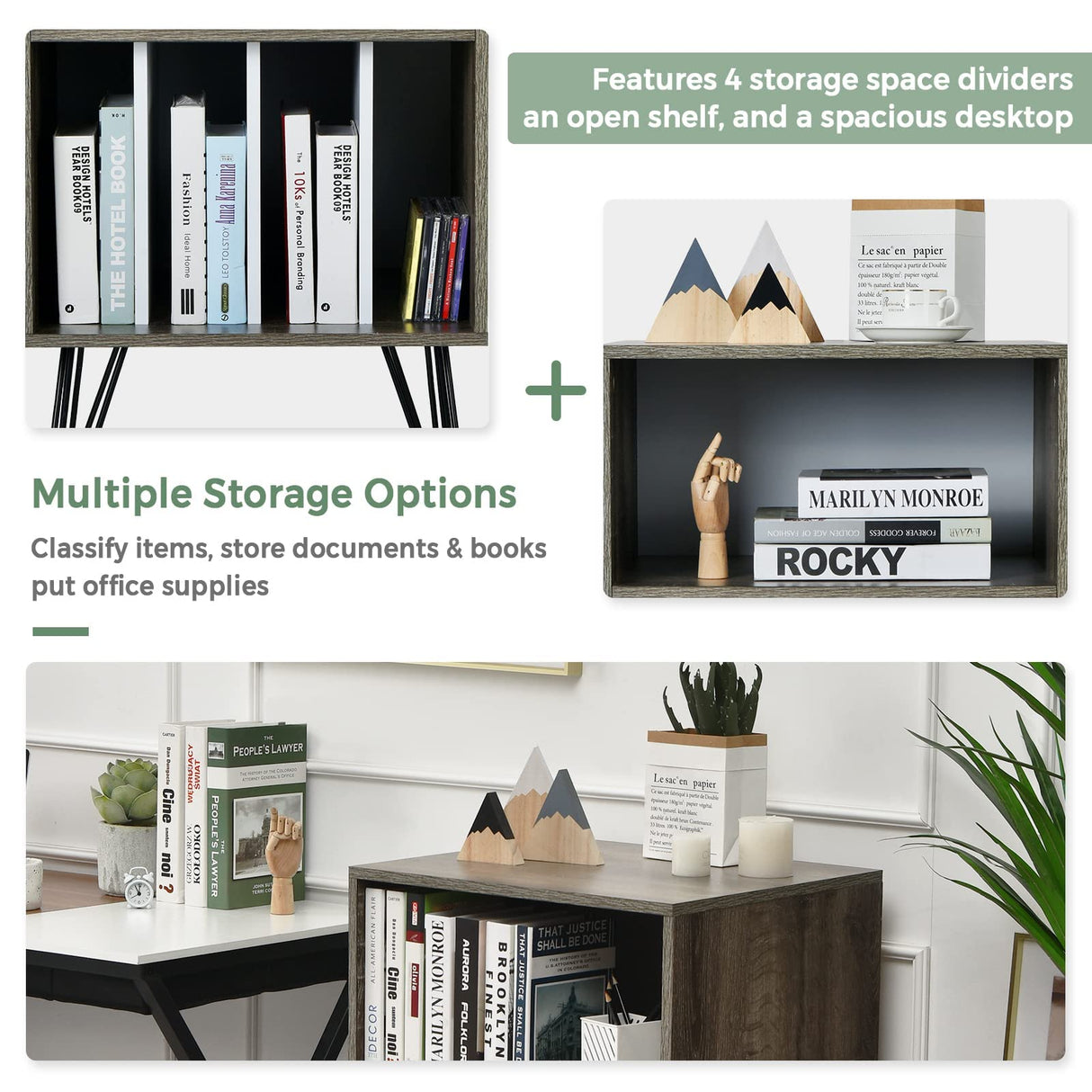 Giantex Record Player Stand, Turntable Stand Holds up to 150 Albums, Mid-Century Vinyl Storage Cabinet Table with Metal Legs, Record Player Holder End Table for Bedroom Living Room, Grey Giantex