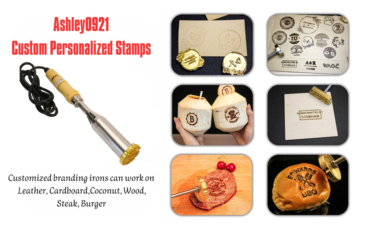 Custom Branding Iron for Food, Leather, and Wood - Personalised Burger Bun Stamp by Ashley0921 Ashley0921-custom personalized stamps-