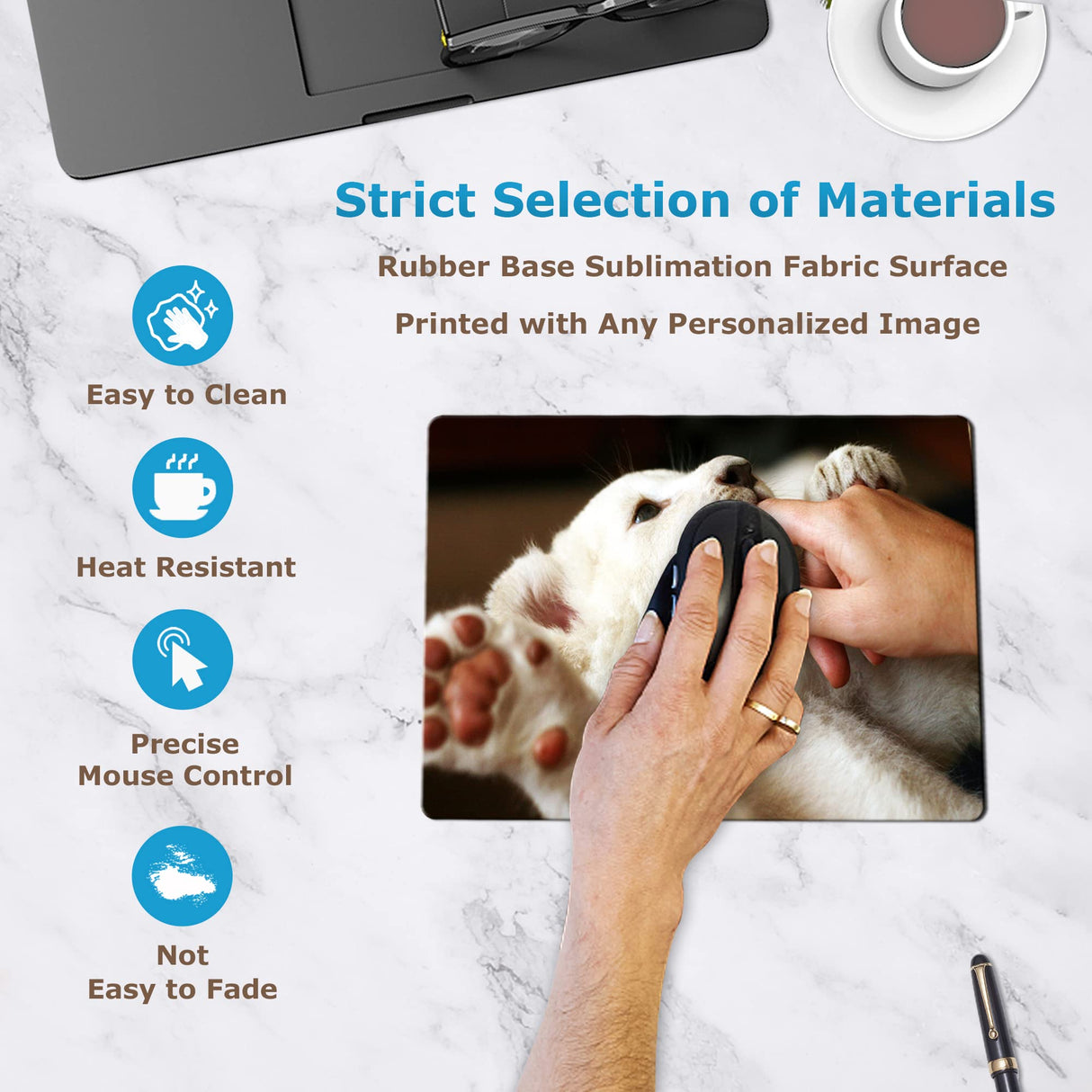 10pcs Sublimation Mouse Pad Blank Mouse Pad Sublimation Blanks Mousepad for Sublimation Transfer Heat Press Printing Crafts Non Slip Bottom 24x20x0.3CM MS WGO