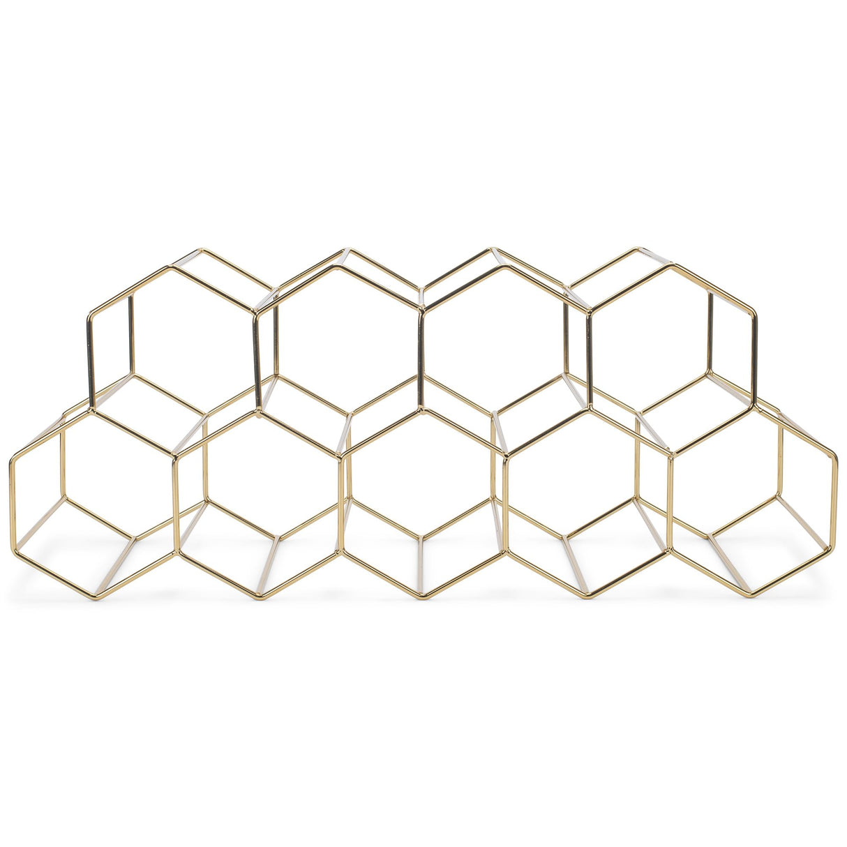 NAT & Jules Honeycomb Gold Tone Iron Metal Tabletop Wine Rack, Large - Perfect for Kitchen Countertop, Pantry or Cabinets Display or Storage - Holds 12 Bottles, Gold Tone NAT AND JULES