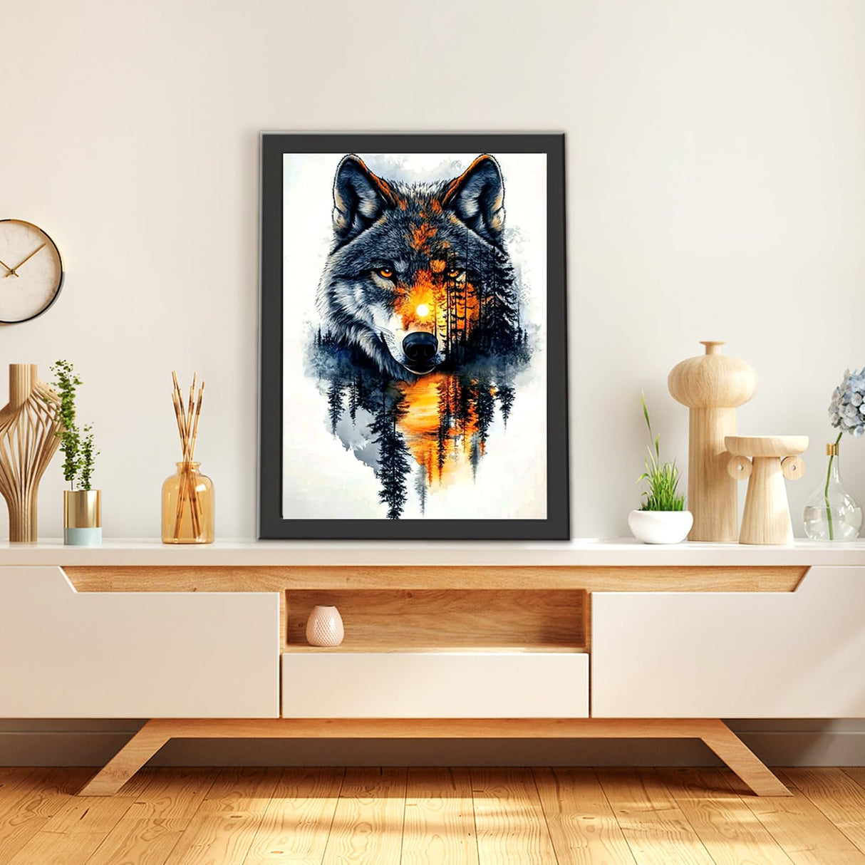 TOSTOG Wolf Diamond Art Kits for Adults, Wolf Head Forest Diamond Paintings for Adults, Full Drill Diamond Art Kits, 5D Diamond Paintings Kit Gem Painting Wall Decor and Gift 12 * 16 Inch. TOSTOG