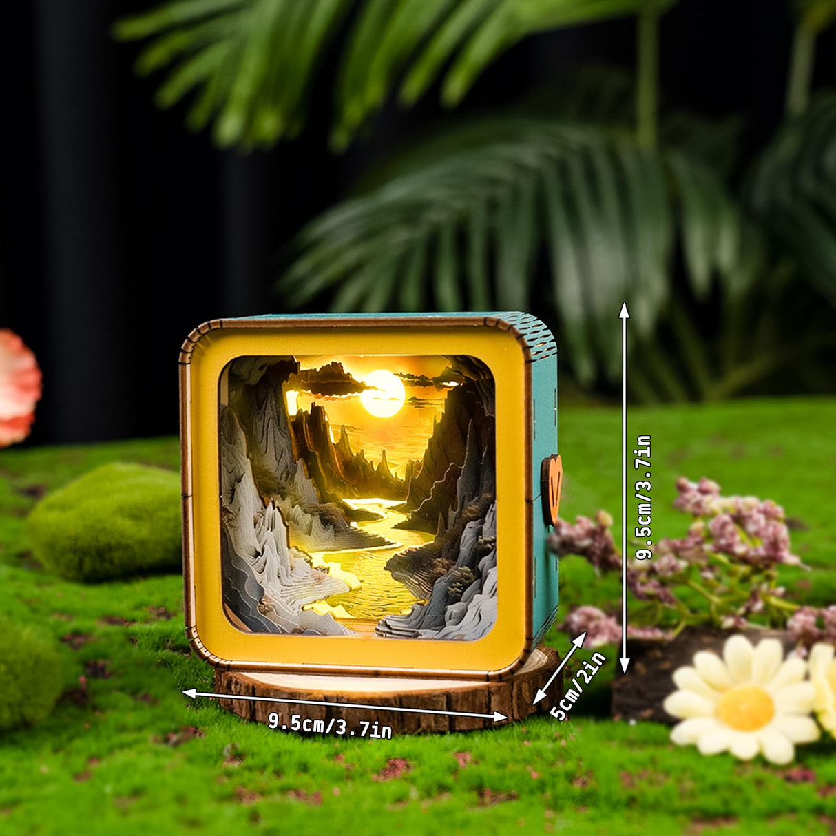 SECOGM 3D Wooden Puzzle Nightlight - 3D Wooden Puzzles for Adults(River & Sunset), Creative DIY Gift for Women Men, Wooden Puzzle Night Light Kit with LED Crafts for Adults SECOGM