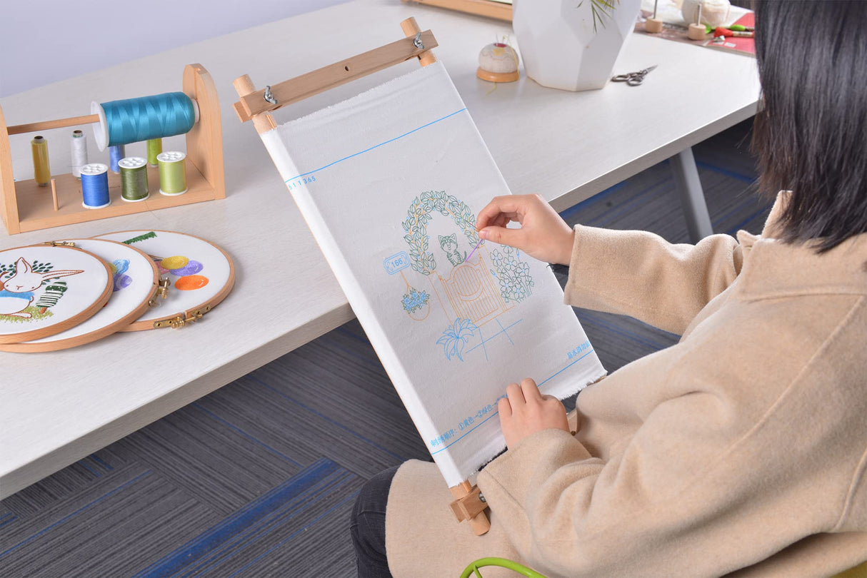 Beech Wood Tapestry Scroll Embroidery Frames, Needlepoint Cross Stitch Holder, Quilting Frames, Needlepoint Holder, Stitching Frame for Sewing, Cross Stitch, Embroidery Projects ziqianhard