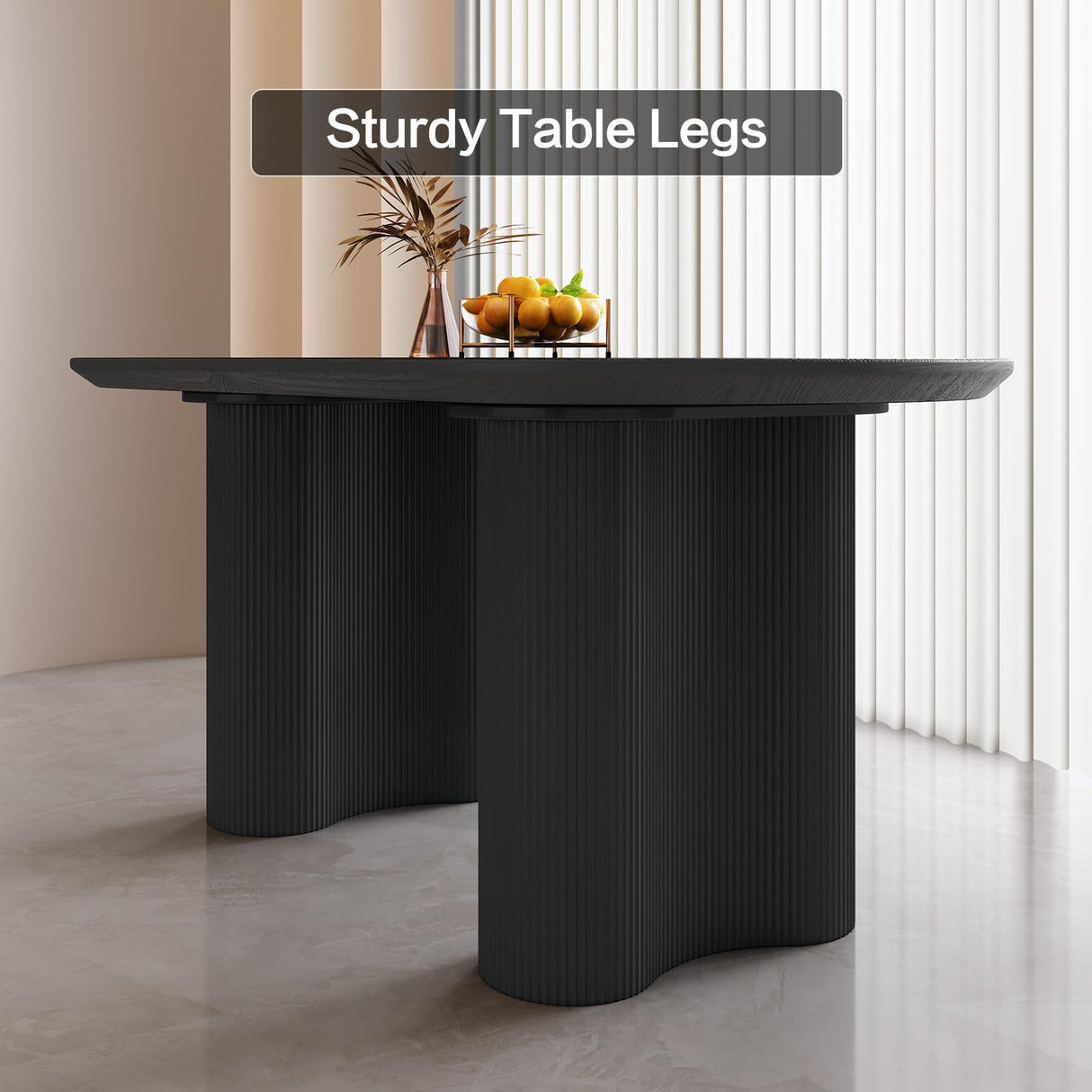 HOTICKME Dining Table Set of 7, 55.11" L Modern Rectangular Dining Table with 6 Chairs for Kitchen, Bar, Dining Room Table Set for 4-6 Person, Indoor Kitchen Table Set, Black HOTICKME