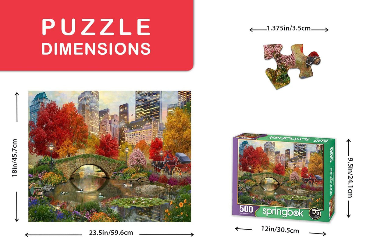 Springbok's 500 Piece Jigsaw Puzzle Central Park Paradise - Made in USA Springbok