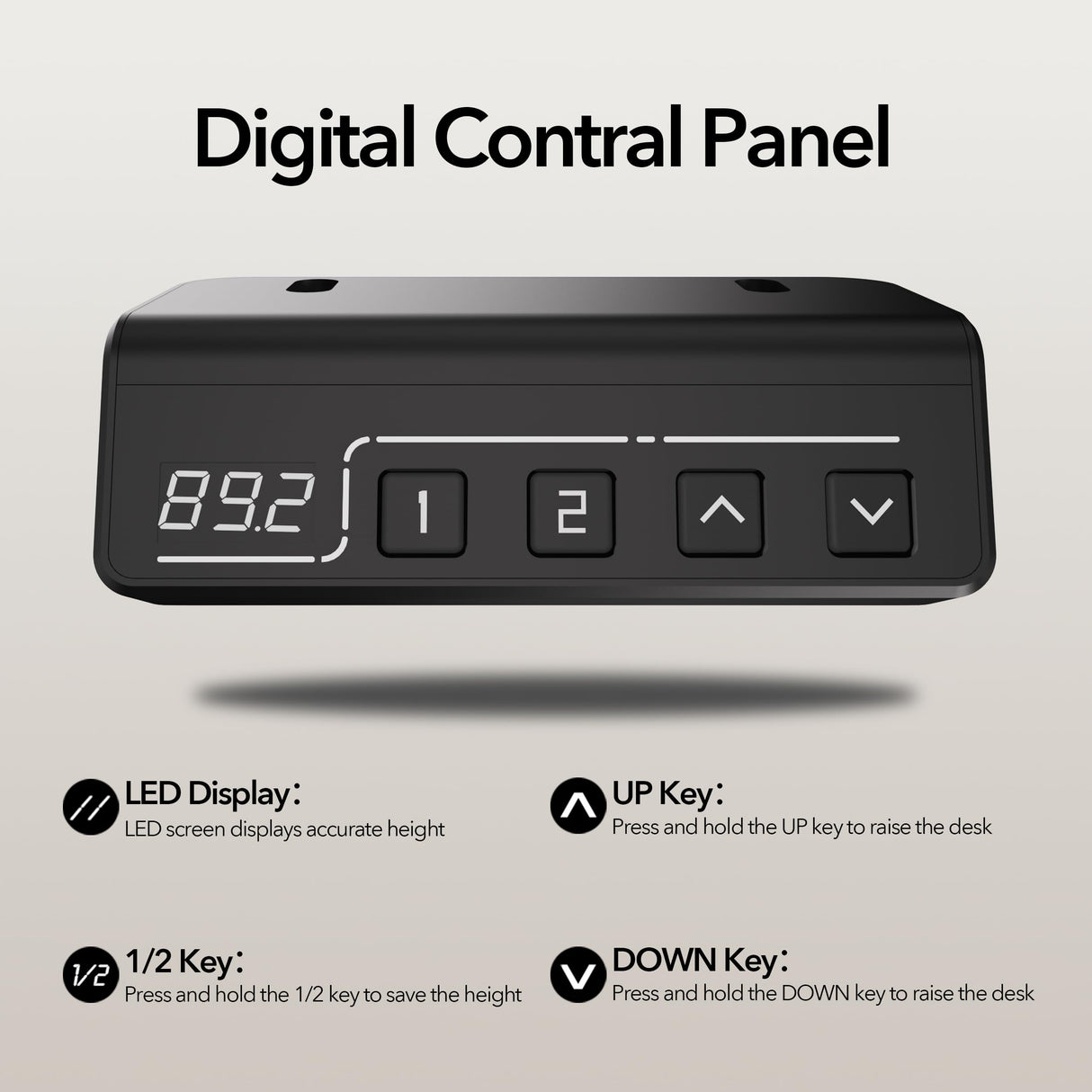 LongKe Electric Standing Desk Adjustable Height, Stand up Home Office Desk, 48x24 Inches Sit Stand Desk with Memory Preset, Black LongKe