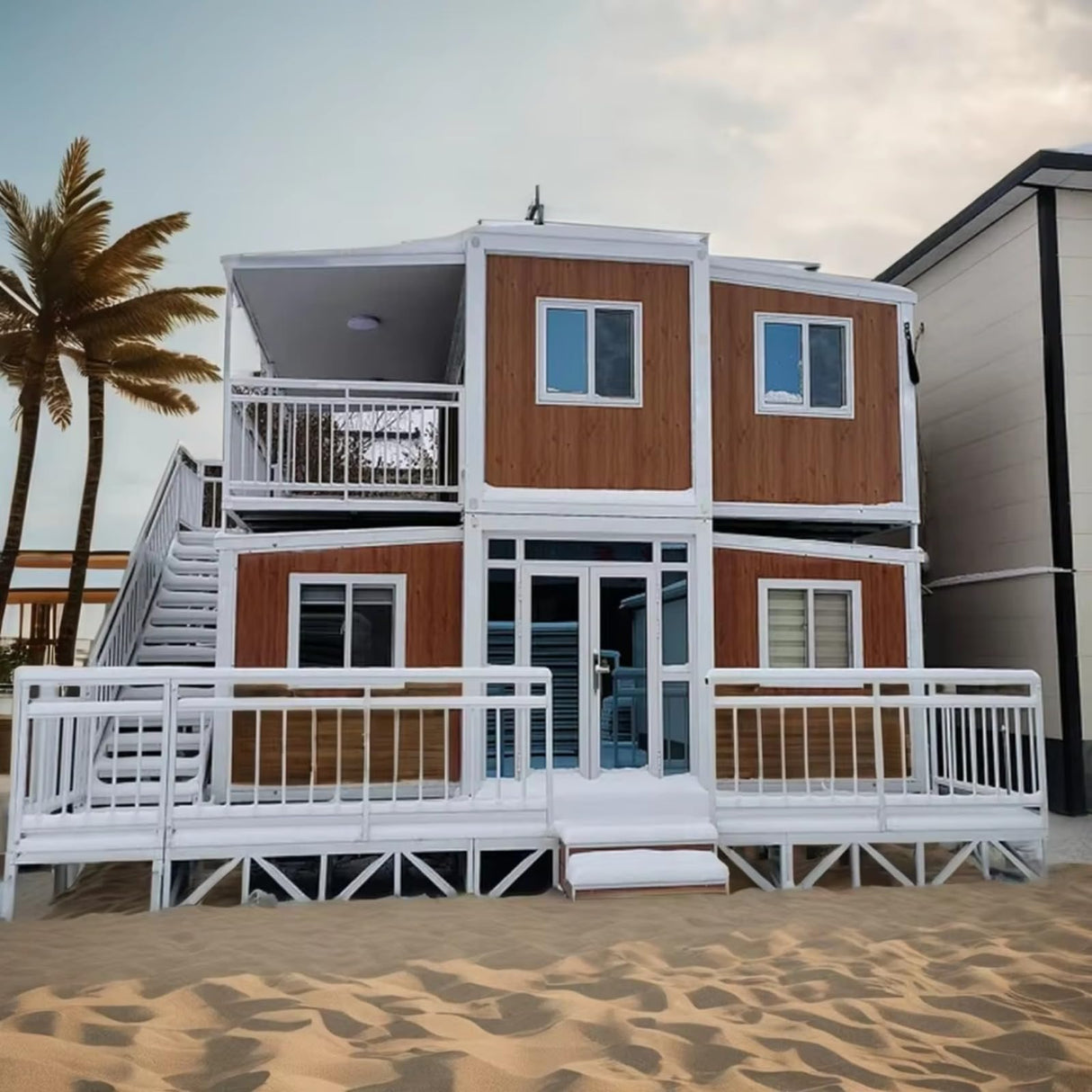 20ft 30ft 40ft Expandable Prefab Tiny House Foldable Shipping Container for Restaurant Office Home Carport Use WoodArtSupply