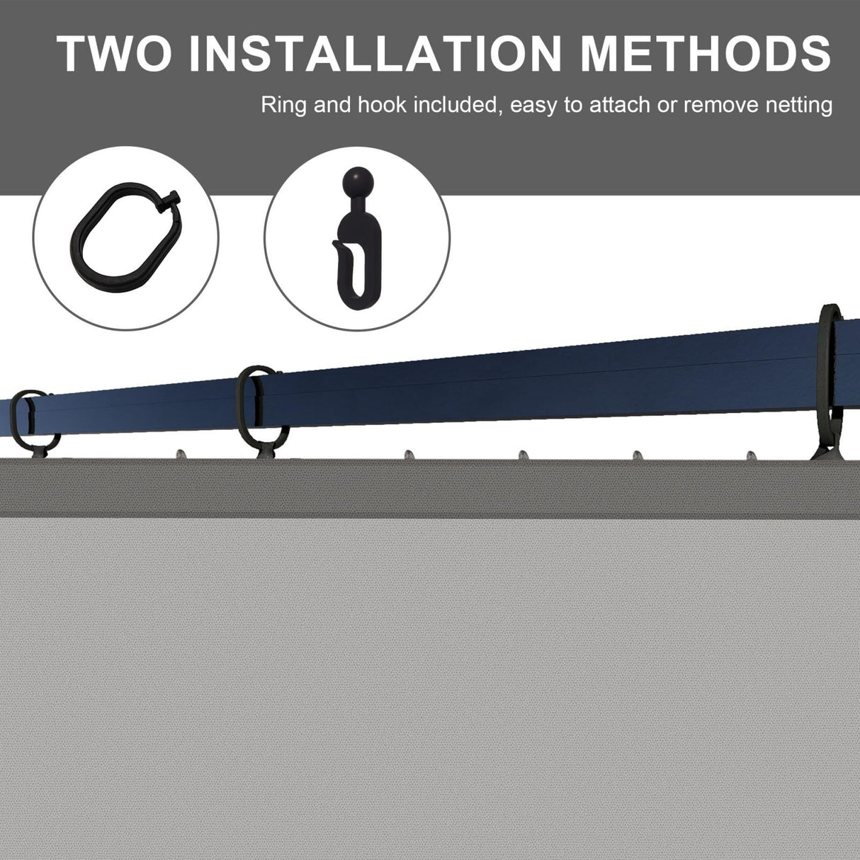COWVIE Gazebo Replacement Netting Screen, 12' x 14' Universal Gazebo 4-Panel Mosquito Sidewalls with Double Zippers for Outdoor Patio (Only Netting) COWVIE