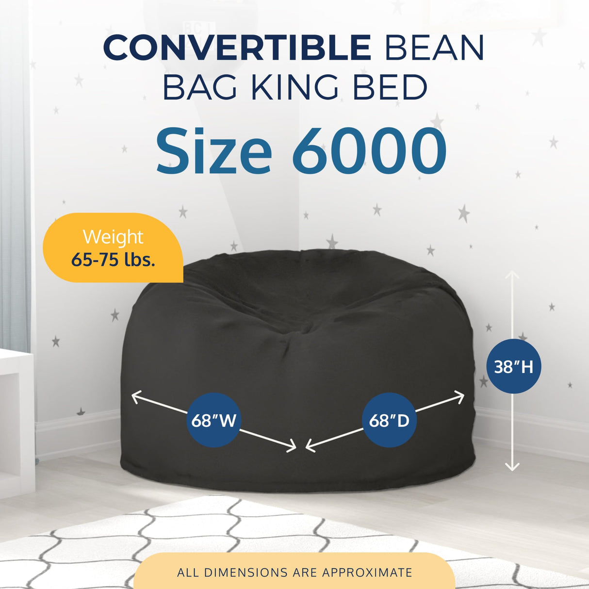 ULTIMATE SACK 6ft Bean Bag Chair, Oversize Bean Bag Chair for Adults, Comfy Chair Bean Bag Couch Lounge Sofa Loveseat Furniture | Charcoal Fur ULTIMATE SACK