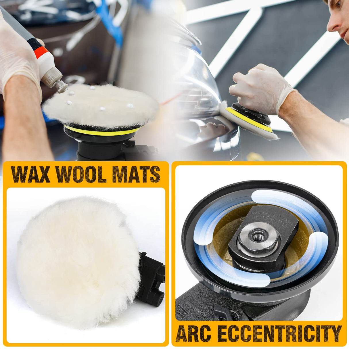 Autolcok 6 Inches Air Random Orbital Sander, Pneumatic Palm Car Sanders For Wood Polisher Metal,And Auto Body Work, Da Sanders, Dual-action Sander Autolock