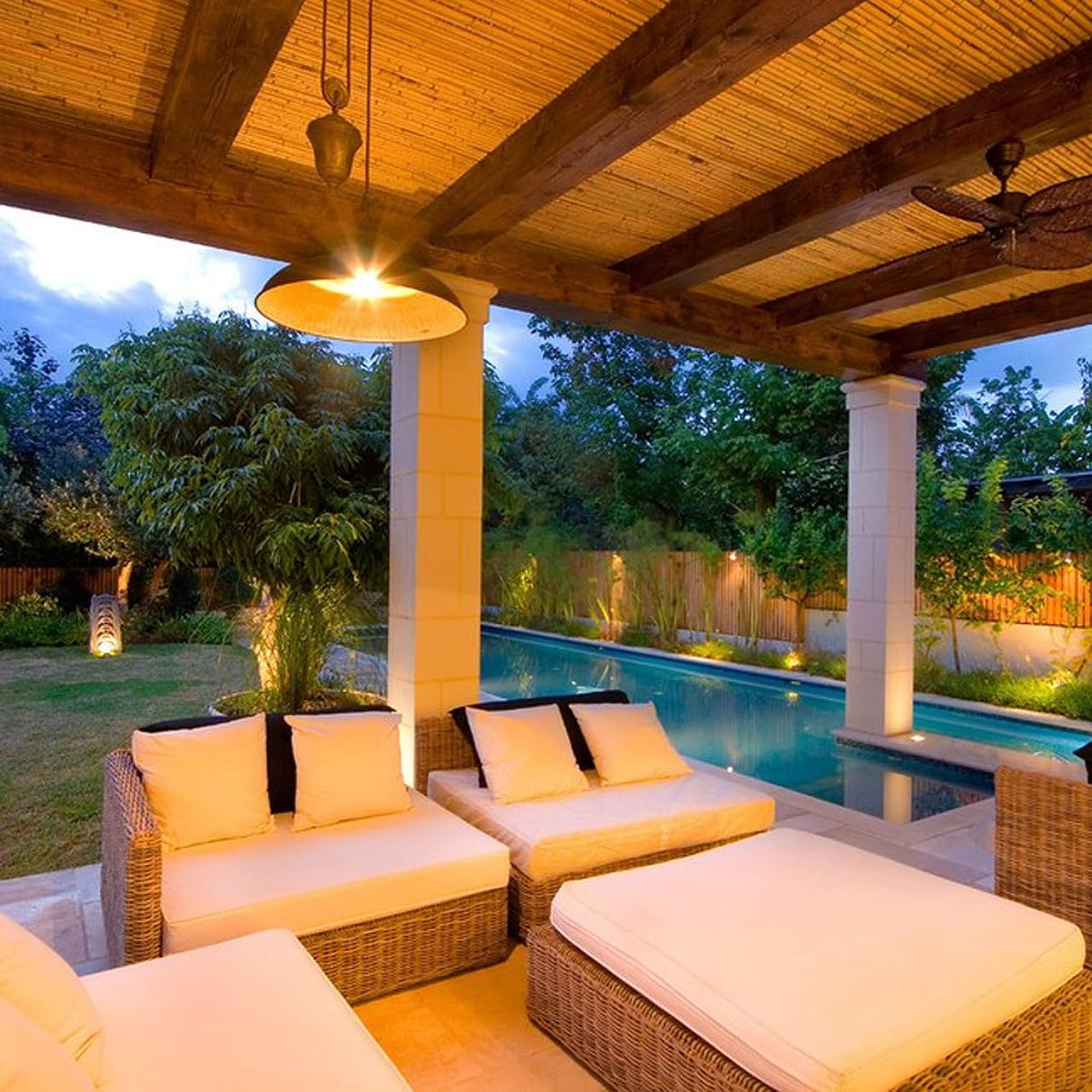 Backyard X-Scapes Natural Bamboo Fencing 6 feet High Outdoor Decorative Rolled Fence Panel 6 ft H x 4 Ft L x 1 in D Backyard X-Scapes