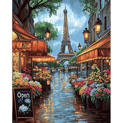 Natuyalo Paint by Numbers for Adults Beginner, Eiffel Tower Acrylic Painting by Number Kits Paris Cityscape DIY Art Craft Kits Suitable for Home Wall Decoration Frameless (16x20 Inch)