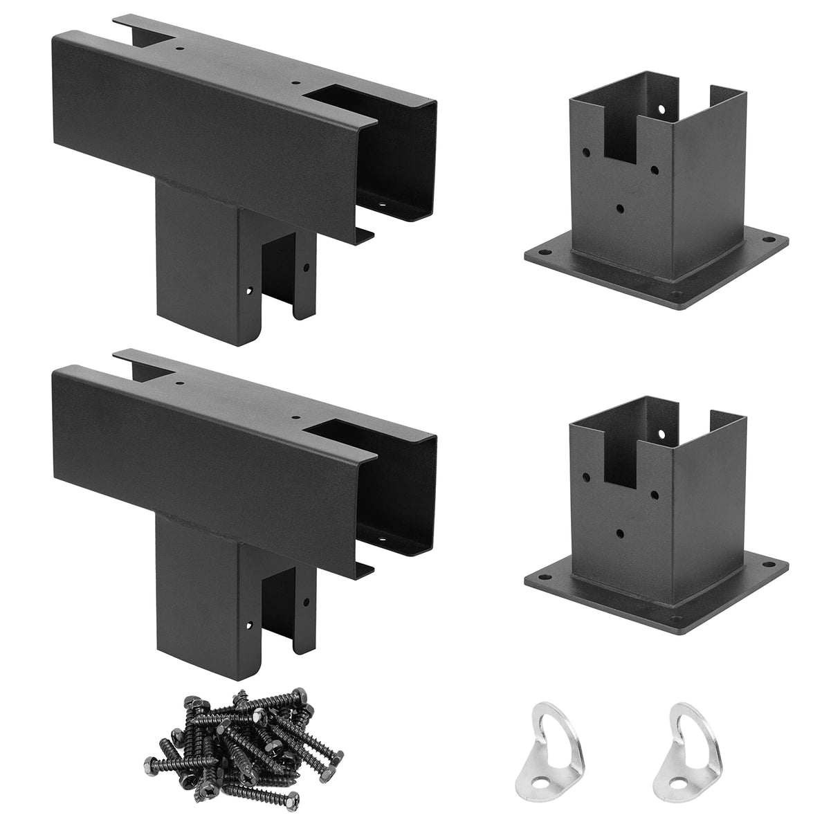 Meruzy Pergola Bracket Kit,3-Way Stainless Steel Pergola Elevated Wood Stand T Brackets & Post Base Brackets for 4" x 4" (Actual 3.5" x 3.5") Wood Beams Lumber Meruzy