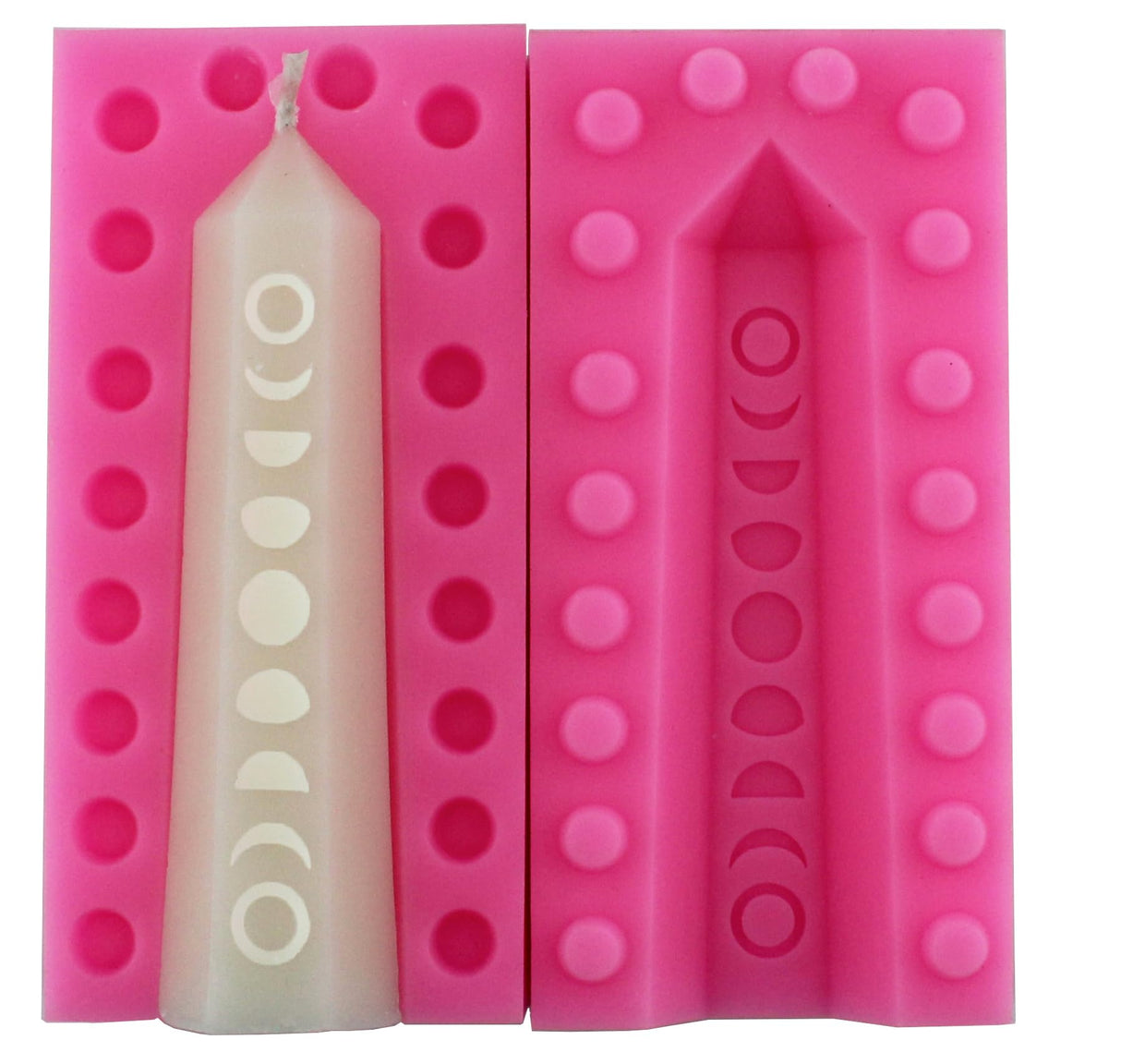 Moon Phases Pillar 3D Silicone Mold, Candle Mould, Lunar, Tree, triune, Triple Moon, Pagan, Wicca, Life Circle, Rituals, Witchcraft (1) Langjitianya
