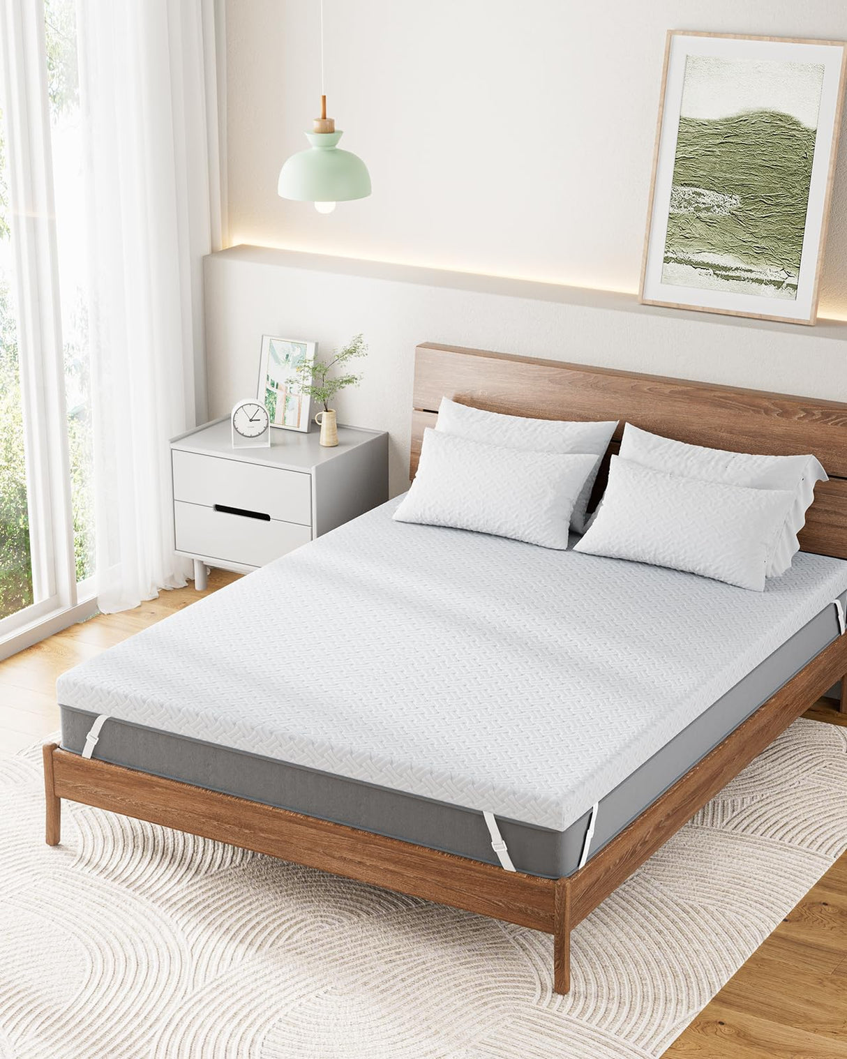 PERLECARE Twin Mattress Topper - 3 Inch Cooling Memory Foam Mattress Pad for Pressure Relief,Bed Topper with Bamboo Cover,Removable & Washable & Non-Slip,CertiPUR-US & Oeko-Tex Certified PERLECARE