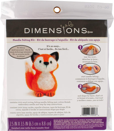 Dimensions Fox Felt Animals Needle Felting Kit, 3'' x 2.5''