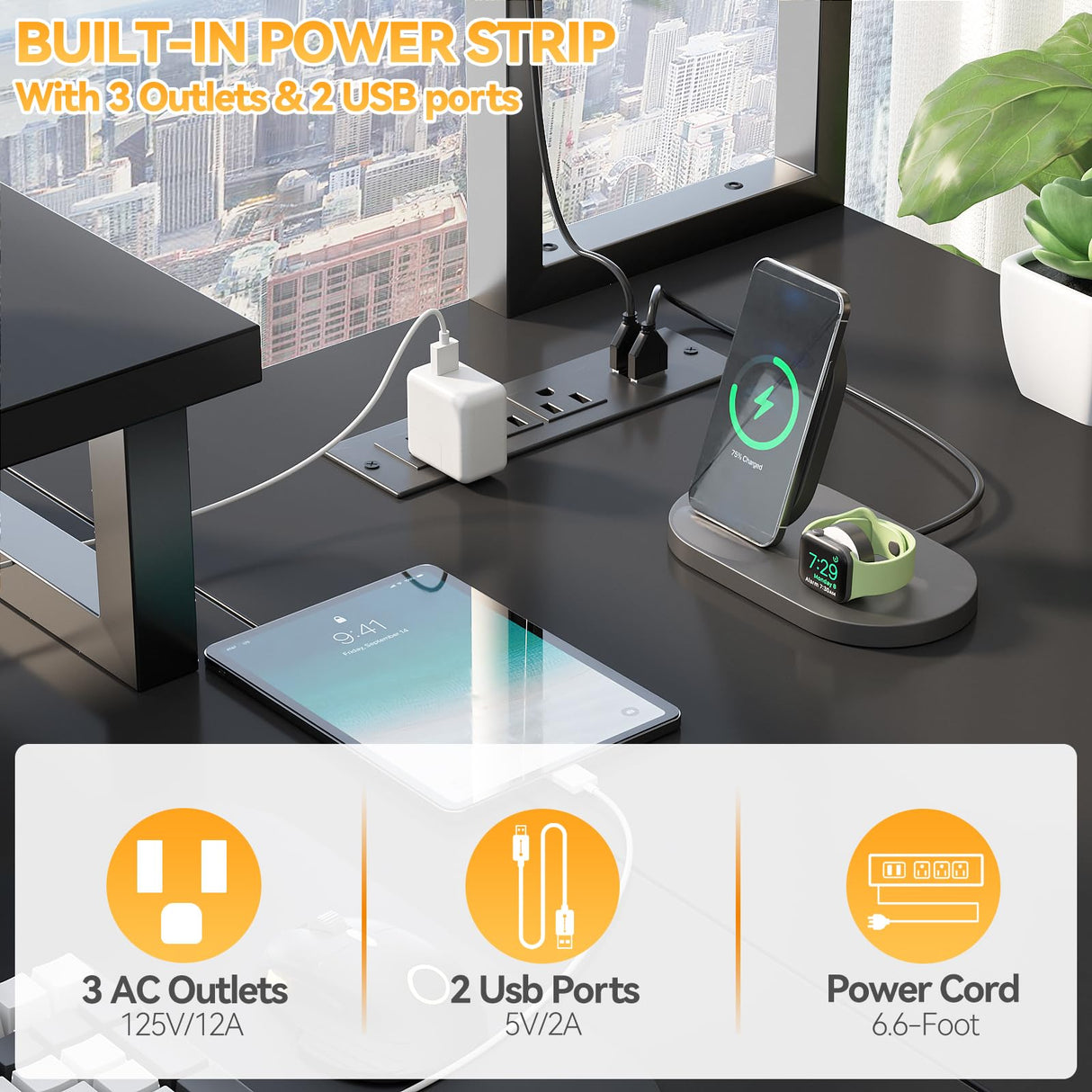 Aheaplus Small L Shaped Gaming Desk with LED Lights & Power Outlets, Reversible L-Shaped Computer Desk with Monitor Stand & Storage Shelf, Corner Desks Home Office Desk with Storage Bag, Black Aheaplus