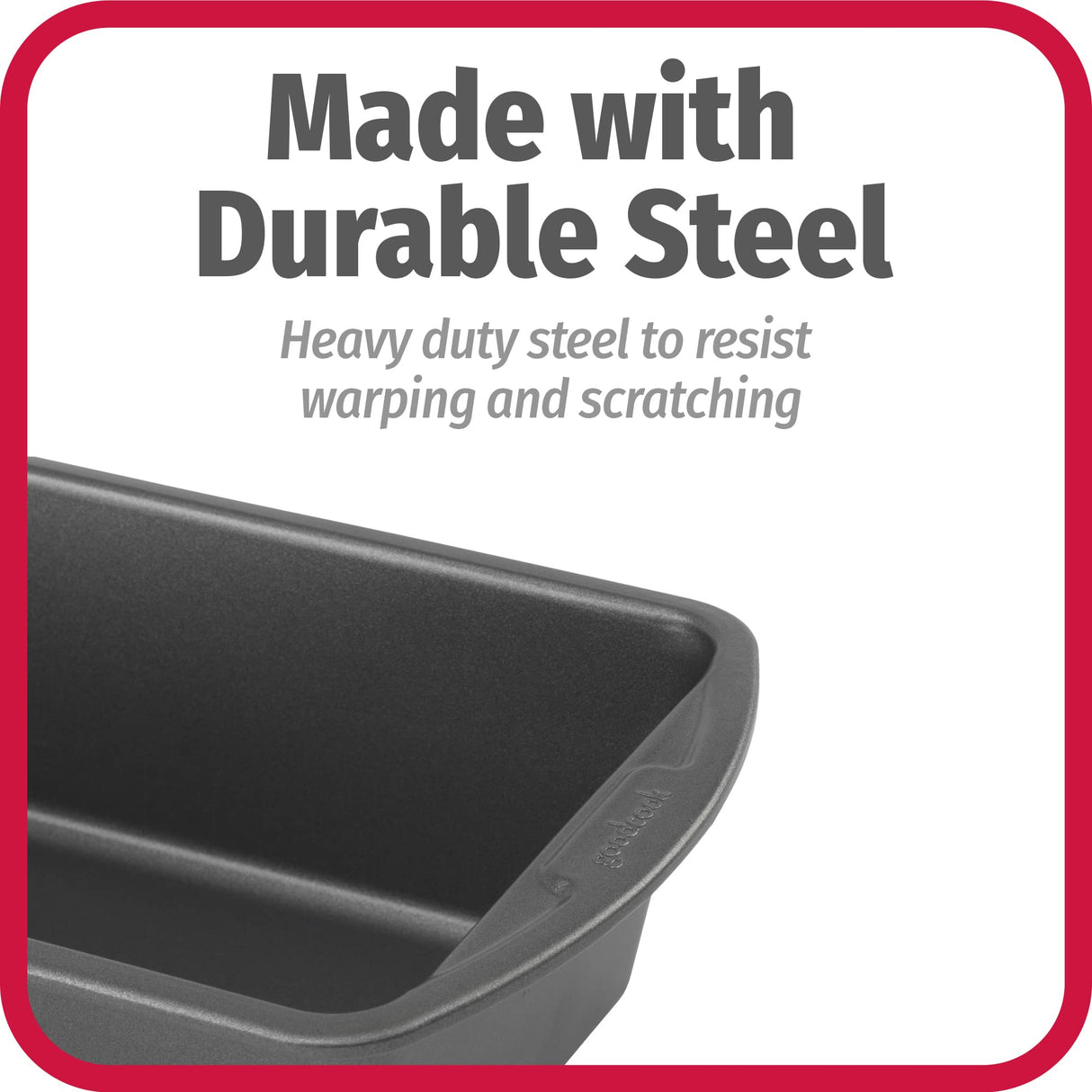 GoodCook Set of 2 Extra Large 13" x 5" Nonstick Steel Bread Loaf Pans, Gray - Set of Two Loaf Pans, Even Heat Distribution, Scratch-Resistant Nonstick Coating, Durable Construction, Easy to Clean GoodCook