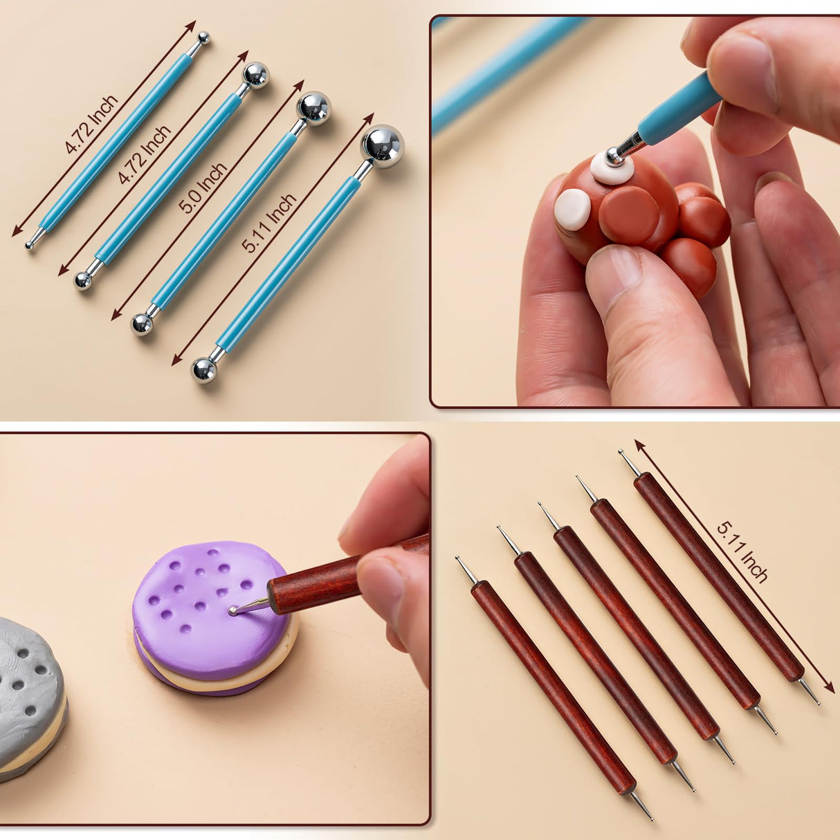 Amrules Clay Tools Kit, 27 PCS Red Pottery Tools, Practical Polymer Clay Sculpting Tools Kit, Air Dry Clay Tools Set for Adults, Pottery Craft, Dotting, Carving, Drawing, Molding, Modeling, Shaping Amrules