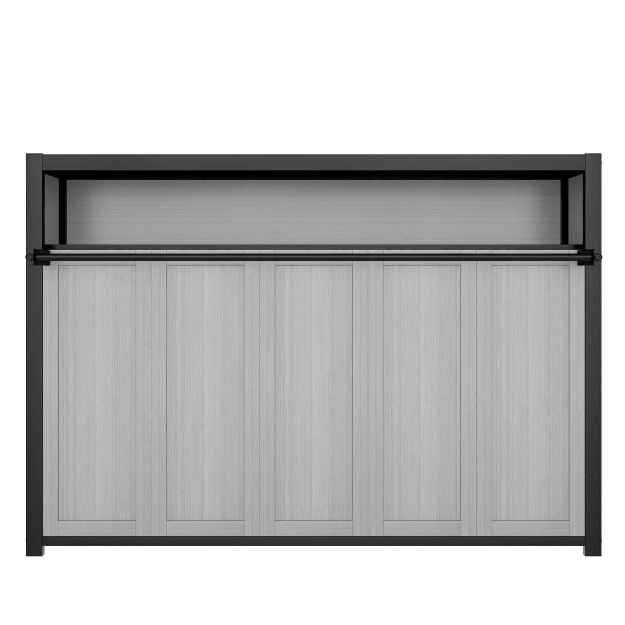 SOFTSEA Twin Horizontal Metal Murphy Bed with Shelves, Folding Wall Bed Cabinet with Metal Slats, Heavy-Duty Murphy Bed Frame with Bookcase for Guest Room Bedroom Office, Grey Black SOFTSEA