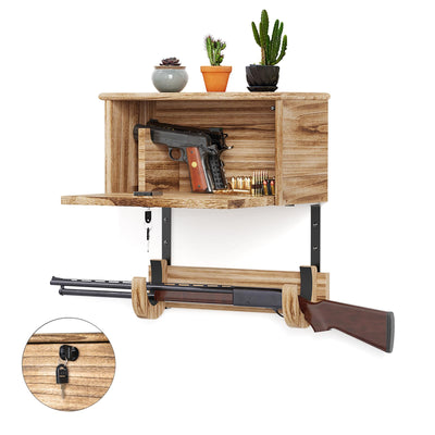 Gun Rack Wall Mount Hold Up Displays,Horizontal Gun Racks for Wall, Pistol Rack Stand,Shotgun Holder, Rifle Wall Mount,Gun Hardwood Hanger