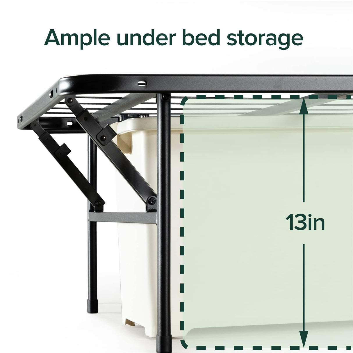 ZINUS SmartBase Tool-Free Assembly Mattress Foundation, 14 Inch Metal Platform Bed Frame, No Box Spring Needed, Sturdy Steel Frame, Underbed Storage, Black, Twin, Regular Zinus