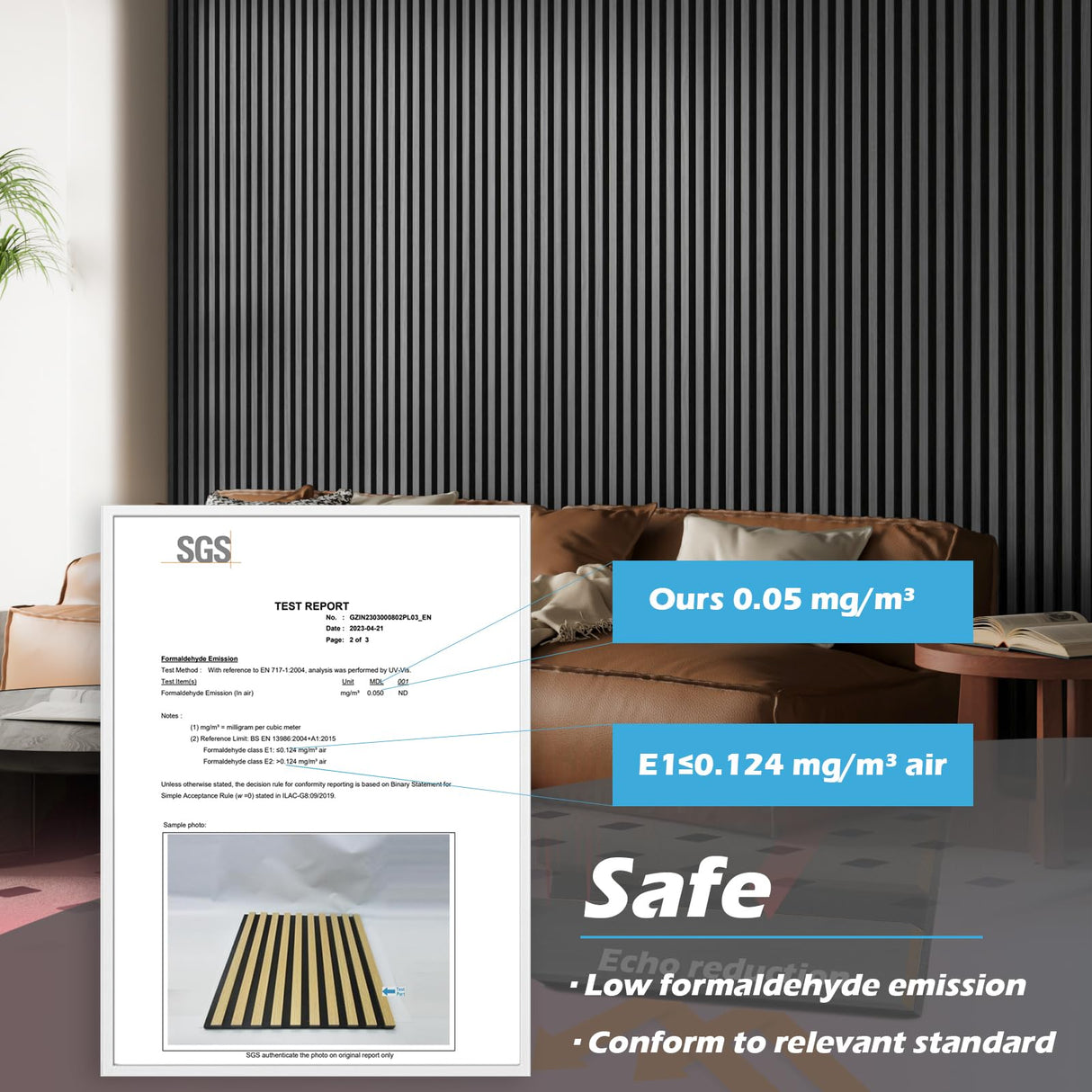 Art3d 2-Pack 48" x 24" Acoustic Wood Panels for Wall, Soundproof Wood Slat Panel for Wall and Ceiling, 3D Fluted Sound Absorbing Paneling for Interior Wall Decor, Living Room, Bedroom - Smoky Oak Art3d