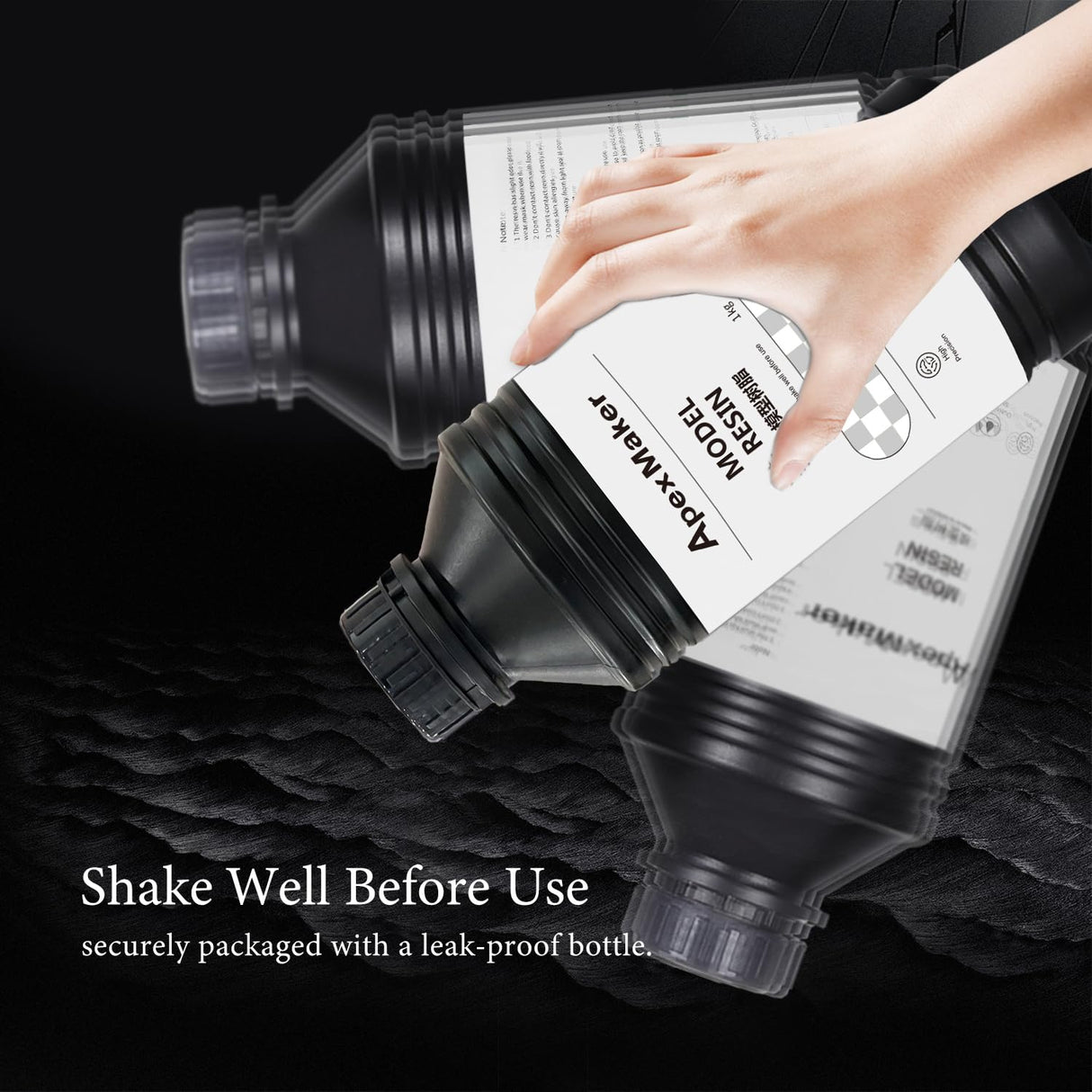 ApexMaker 3D Printer Resin Clear, 1000g, High Precision, Low Odor, Quick Curing Standard Resin, 385-405nm UV Curing 3D Printing Liquid Photopolymer Resin for LCD DLP SLA 3D Printers Translucent ApexMaker