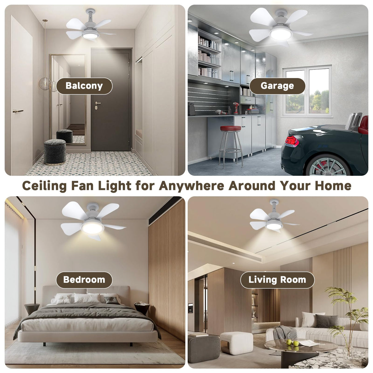 MOTCTQVD Ceiling Fans with Lights and Remote, Ceiling Fan Light 3000K-6000K 3 Colors Dimmable, Modern Ceiling Fan with Light, 1000 Lumens LED Ceiling Fans for Bedroom Garage Kitchen Living Room MOTCTQVD