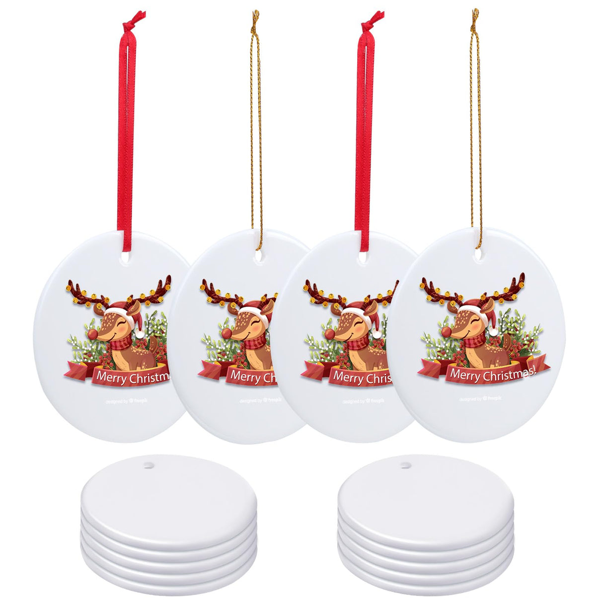 Sublimation Ornament Blanks 4 Inch 10 PCS Christmas Aluminium Round Decoration Aulsetch