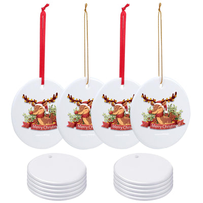 Sublimation Ornament Blanks 4 Inch 10 PCS Christmas Aluminium Round Decoration