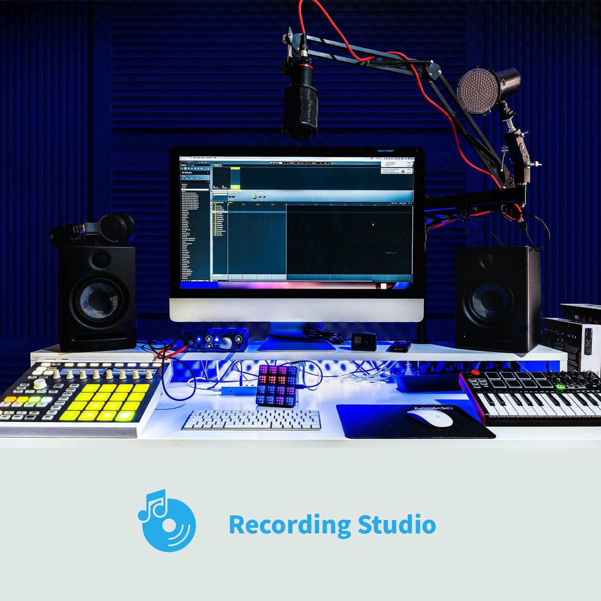 Art3d 4-Pack Wedge Design Acoustic Foam Panels, 48" x 24" x 2" High-Density Soundproof Foam Wall Panels for Wall, Ceiling, Quick-Recovery Noise Dampening Panels for Office, Studio and Home Art3d