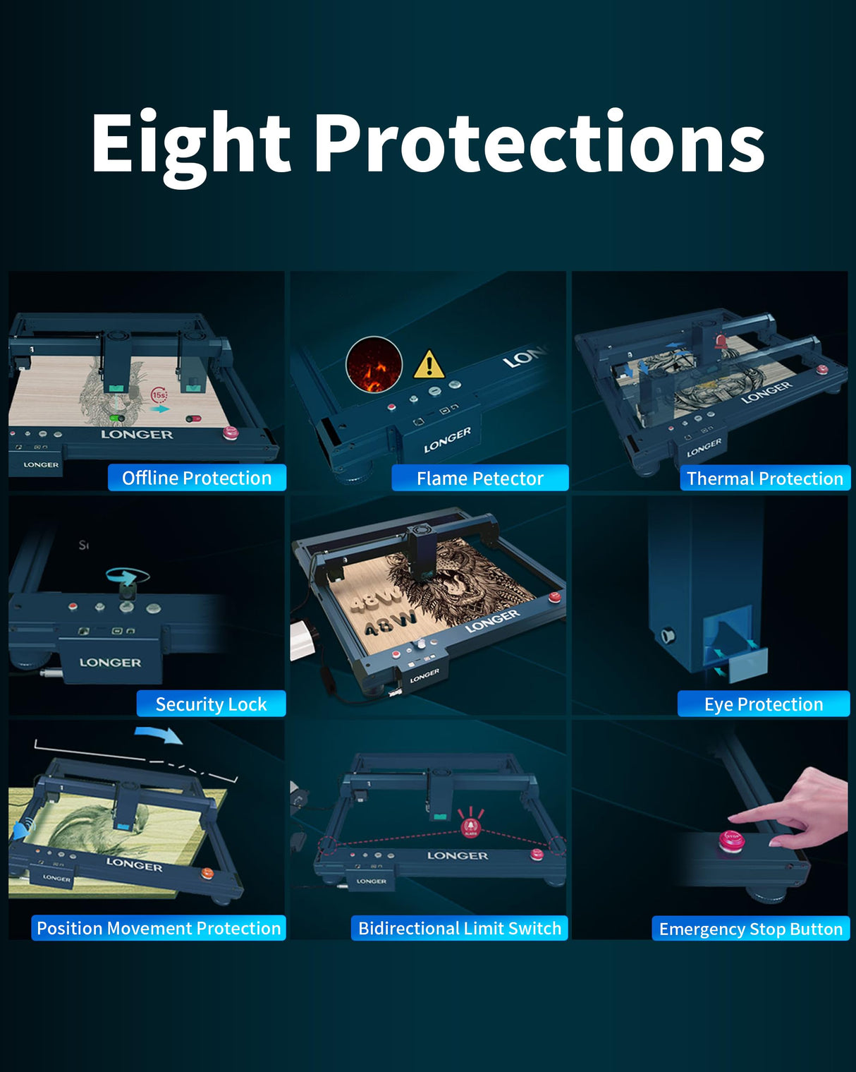 Laser Engraver with Auto Air Assist, 35000mw Output Power Laser Cutting Machine for Laser Engraving on Wood and Metal, Glass, Leather ALLADINBOX