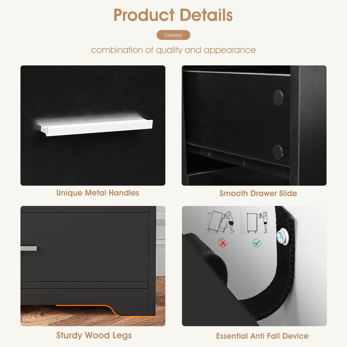 Alohappy 6 Drawer Dresser with Charging Station and LED Lights, Chest of Drawers with Open Storage Cubby, 55" Long Dresser, Modern Wood Dresser for Bedroom, Living Room, Entryway(Black) Alohappy