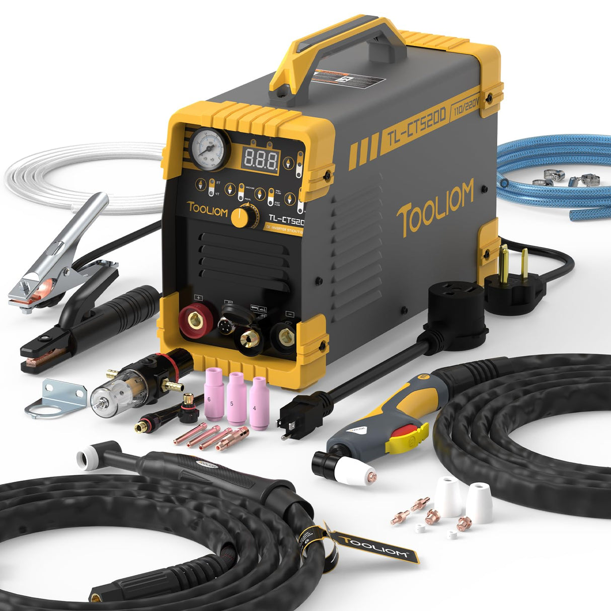 TOOLIOM 3 in 1 Cut/TIG/Stick Welder 50A Air Plasma Cutter 200A TIG and 200A Stick Welder Portable Welding Machine Dual Voltage 110&220V TOOLIOM
