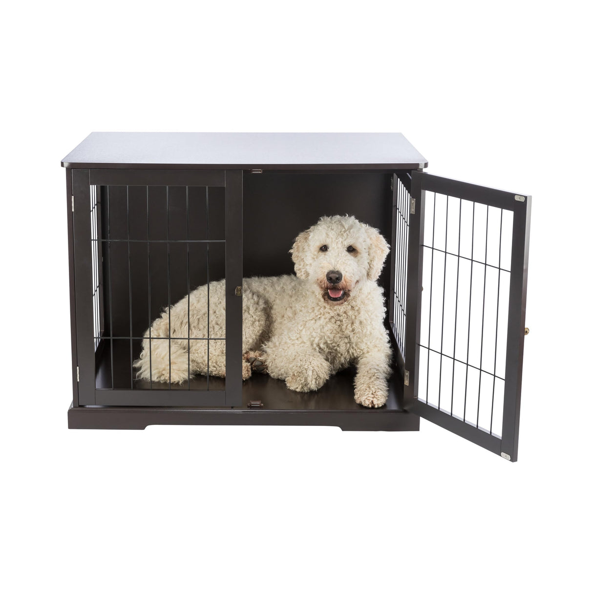 TRIXIE 38.7" Indoor Dog Crate, Wooden Crate Table for Dogs Up to 66 lb, Large Dog Kennel, Perfect in Any Room, Brown TRIXIE