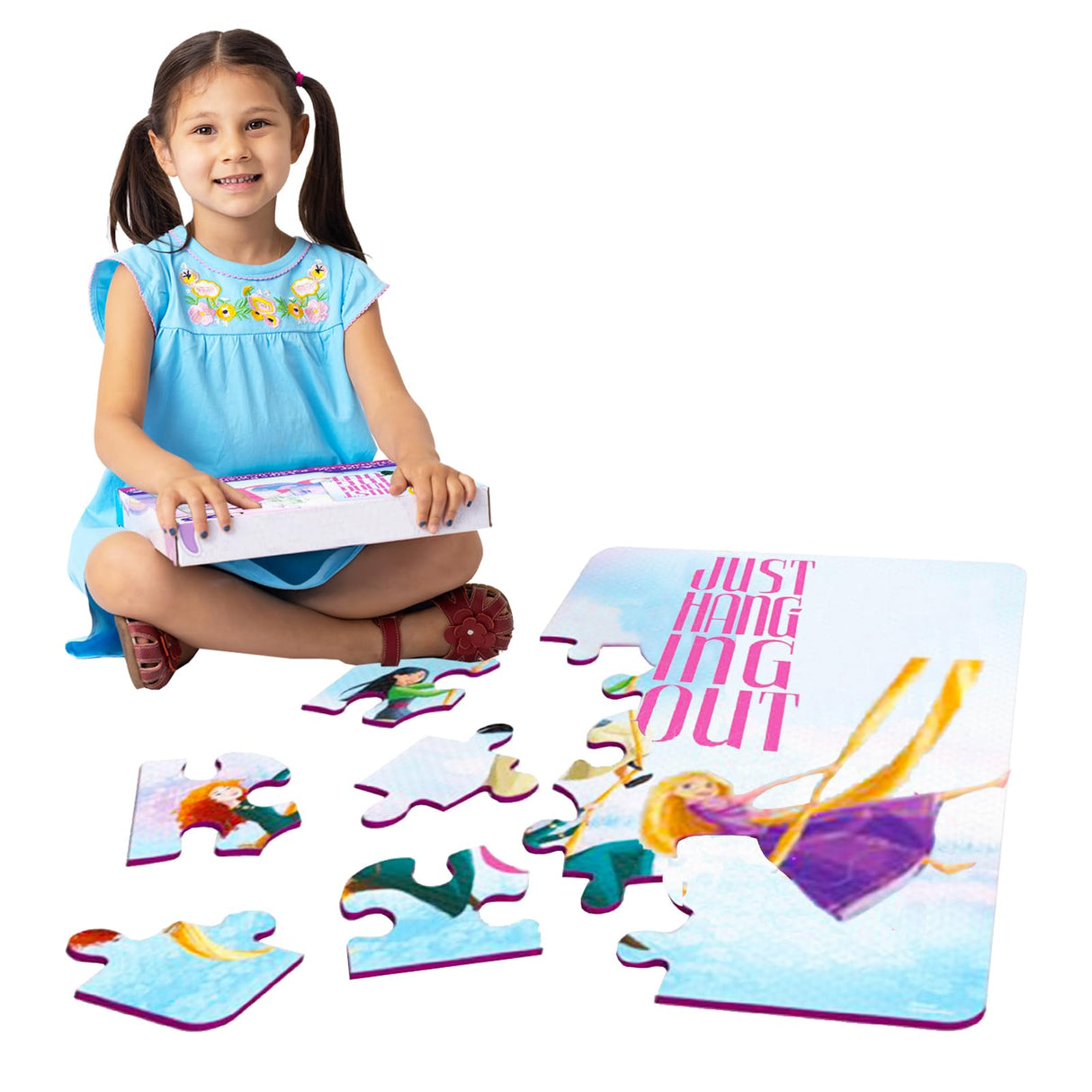 Disney Princess Floor Puzzle for Kids, Toddlers - Princess 25 Piece Puzzle Bundle with Stickers, Tattoos, More | Disney Princess Toys and Games Set Disney