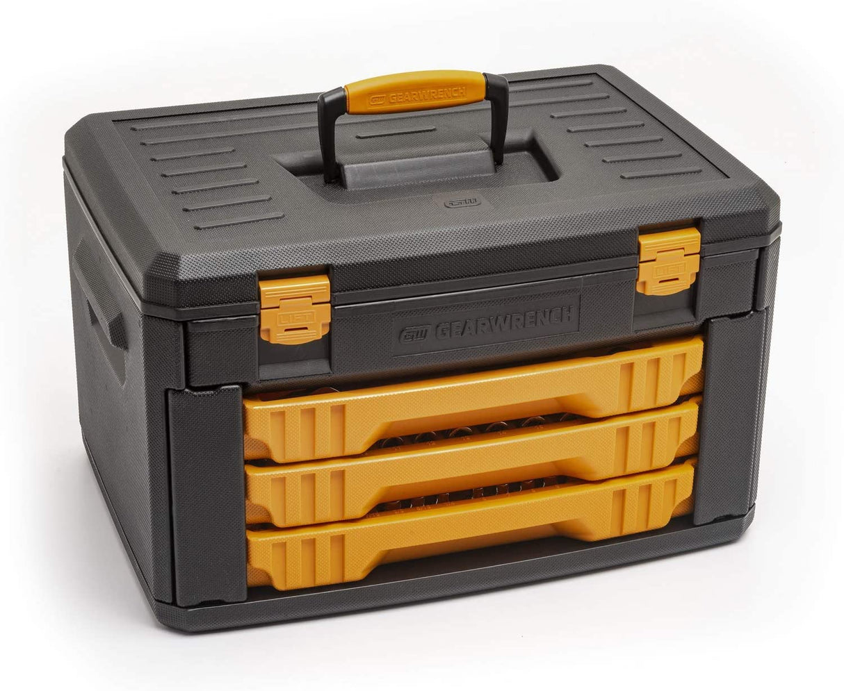 GEARWRENCH 243 Pc. 12 Pt. Mechanics Tool Set in 3 Drawer Storage Box - 80972 GEARWRENCH