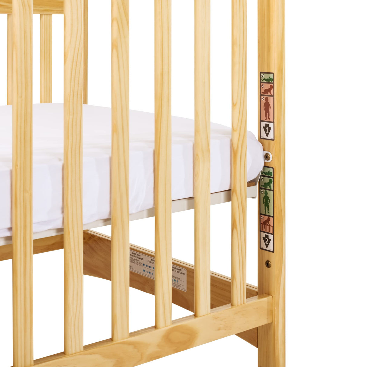Child Craft Avery SafeAccess Wooden Compact Portable Crib, Features 2 Easy Roll Locking Wheels, Durable Wood Construction, Fits Through Doorways (Natural) Child Craft