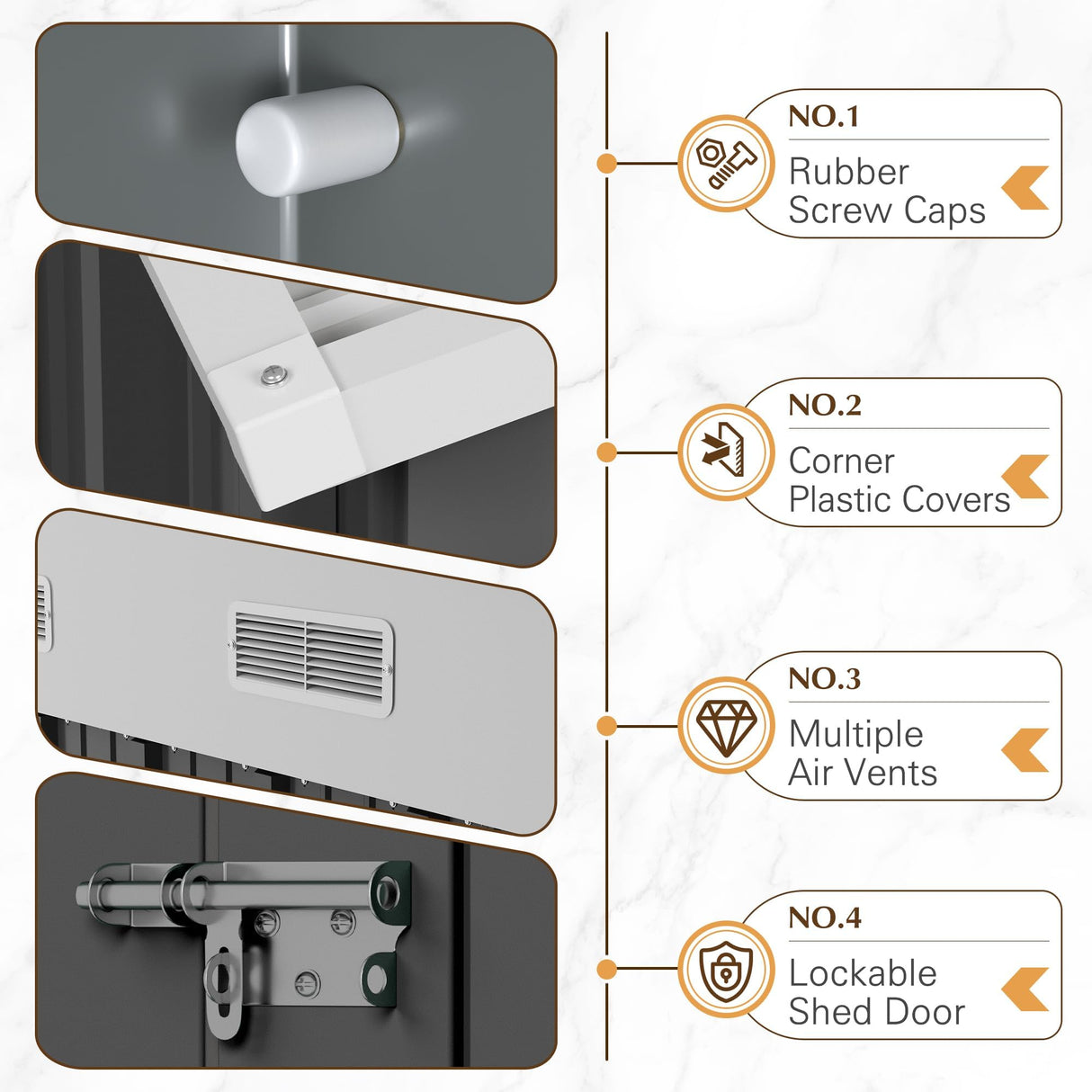 GUNJI 10 x 8 FT Shed Outdoor Storage Shed Metal Garden Shed with Lockable Door Outside Waterproof Tool Shed for Backyard, Patio, Lawn (Gray) GUNJI