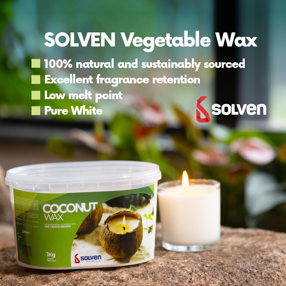 Vegetable Wax for Candle Making - 2.2 Pounds, White Solven