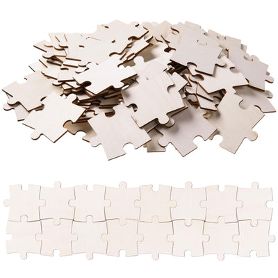 AWIZOM 120 Pcs Blank Wooden Puzzle Pieces for Crafts 3.5x2.99 Inch Wooden Puzzle Shape Cutouts Unfinished Freeform Jigsaw Wood Puzzles for Arts & Crafts, DIY Projects, Painting, Home Decoration
