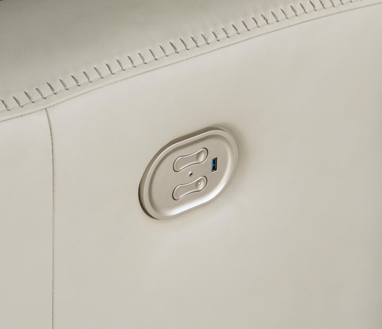 Signature Design by Ashley Mindanao Modern Leather Match Power Reclining Sofa with Adjustable Headrest and USB Ports, Light Gray Signature Design by Ashley