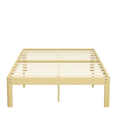 BOSRII Serenity Series Pine Grain King Size Bed Frame, Thickened and Reinforced Heavy Duty Steel Structure with 4500 LBS Support,14 Inches High No Box Spring Needed, Easy Assembly