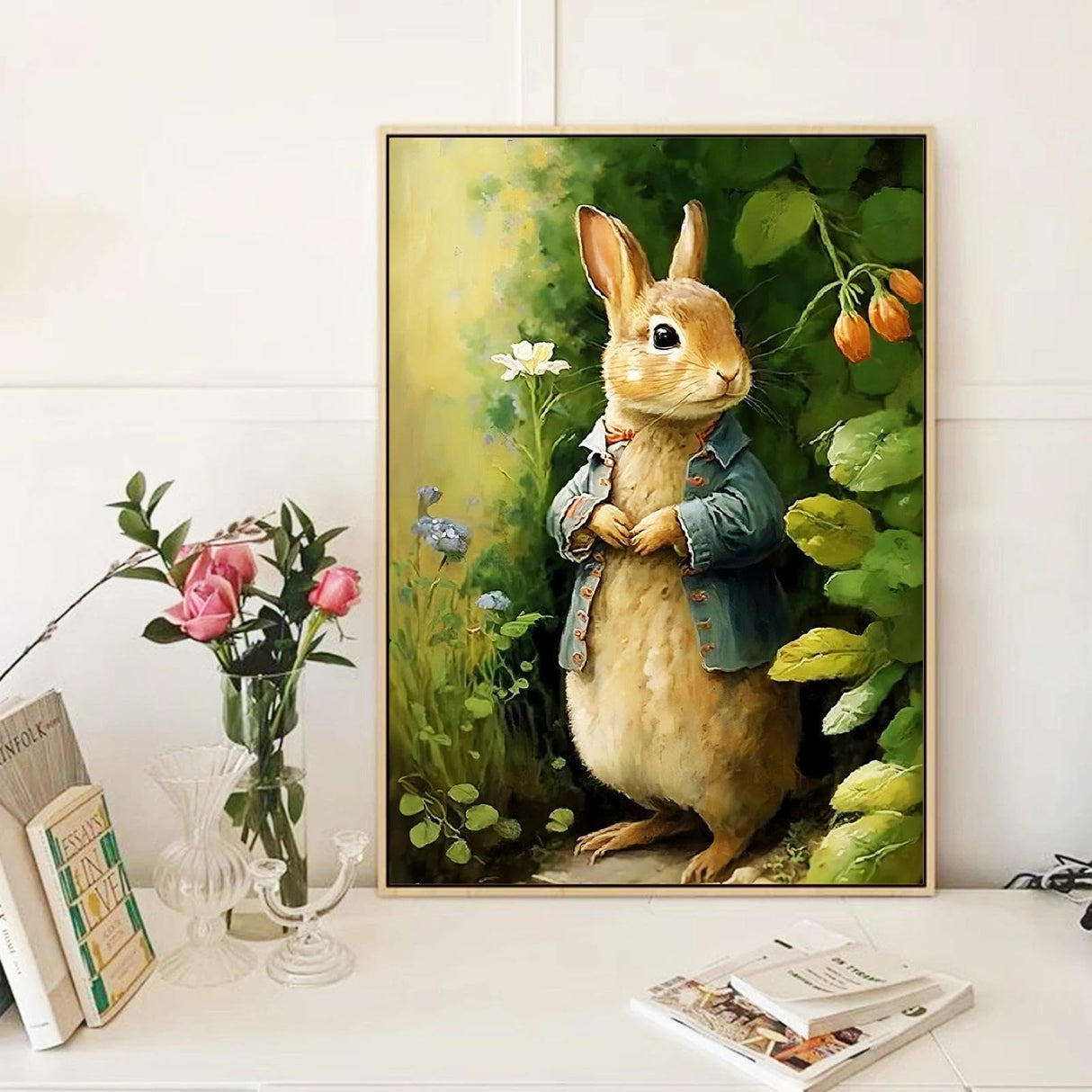 JATOK 5D Diamond Painting Kits for Adults Full Round Drill Rabbit Animal Embroidery Pictures Arts Paint by Number Kits Diamond Art Kits for Home Wall Decor 11.8x15.7in JATOK