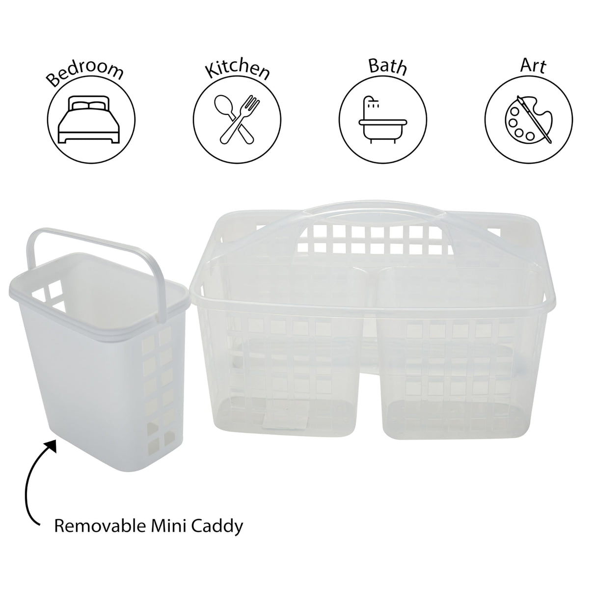 Bath Bliss 2 in 1 Portable, Bathroom Shower Caddy for Shampoo, Conditioner, Soap, and Cosmetics, in Bath Tote Bath Bliss